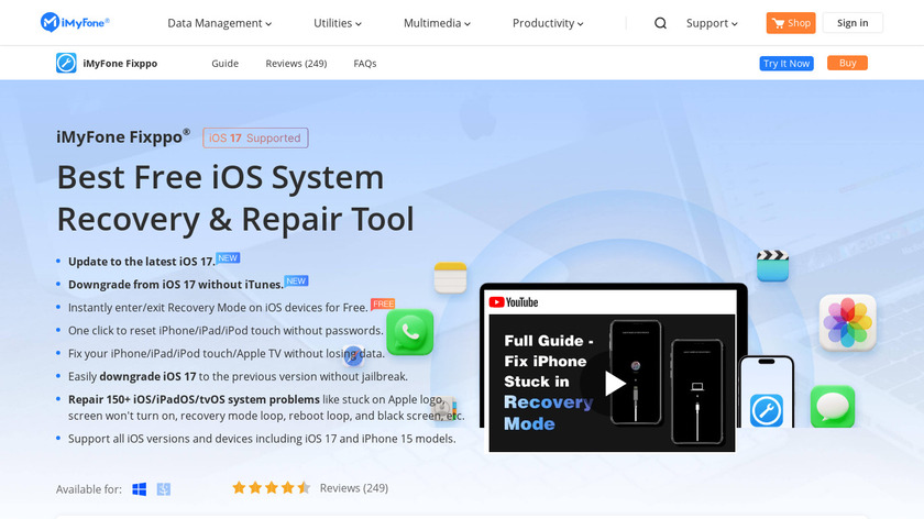 iMyfone iOS System Recovery Landing Page