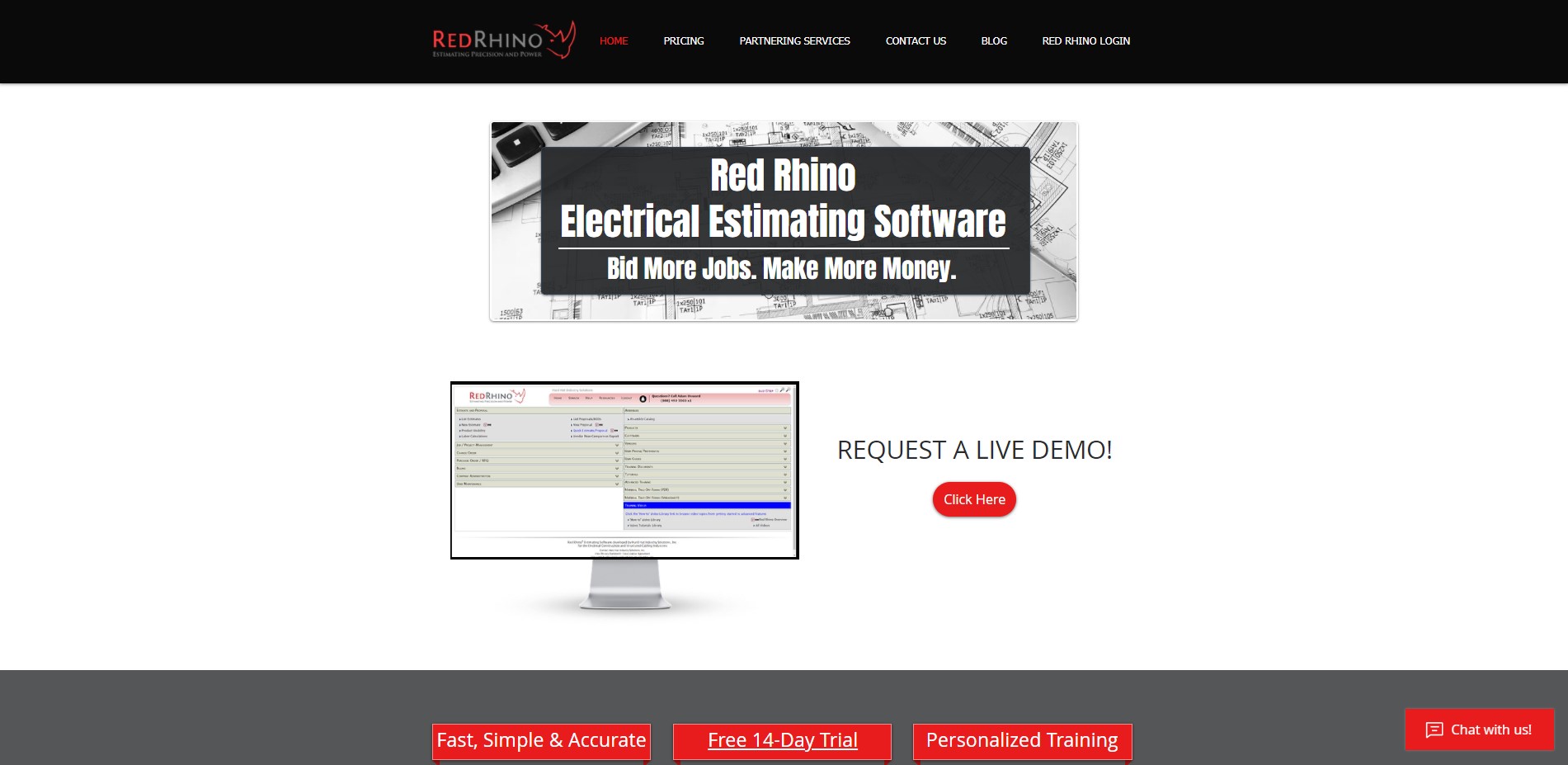 Red Rhino Landing page