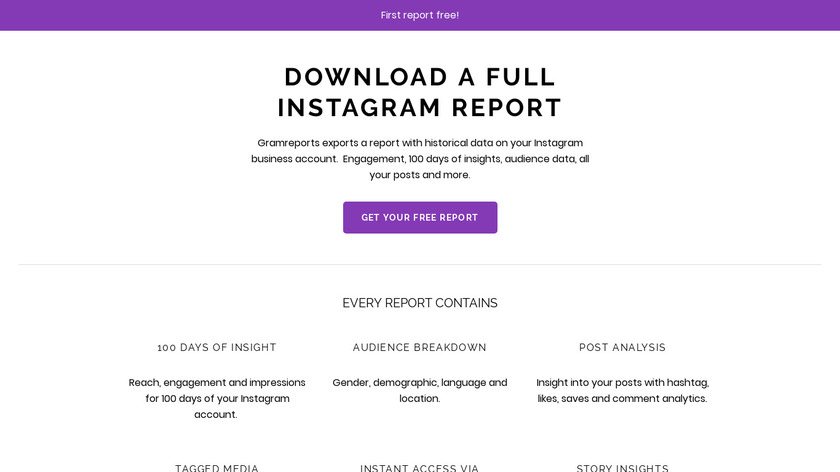 Instagram to Google Sheets Export Landing Page
