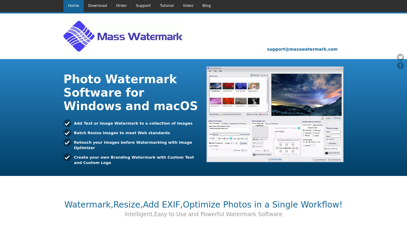 Mass Watermark Landing page