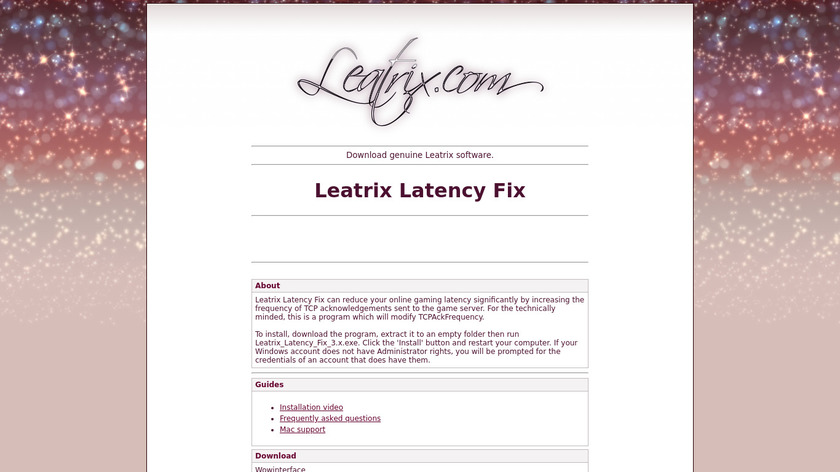 Leatrix Latency Fix Landing Page