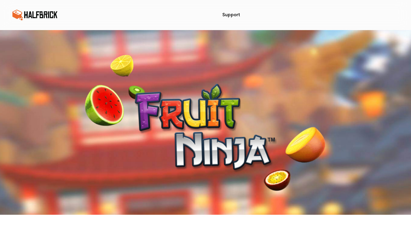 Fruit Ninja Landing page