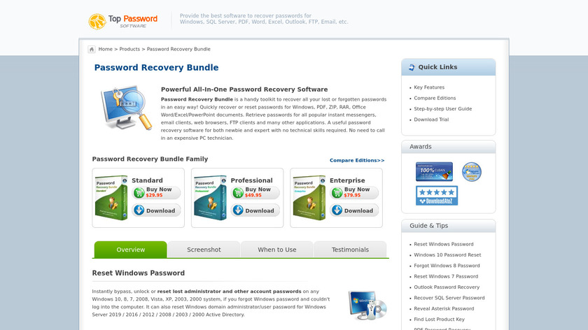 Password Recovery Bundle Landing Page
