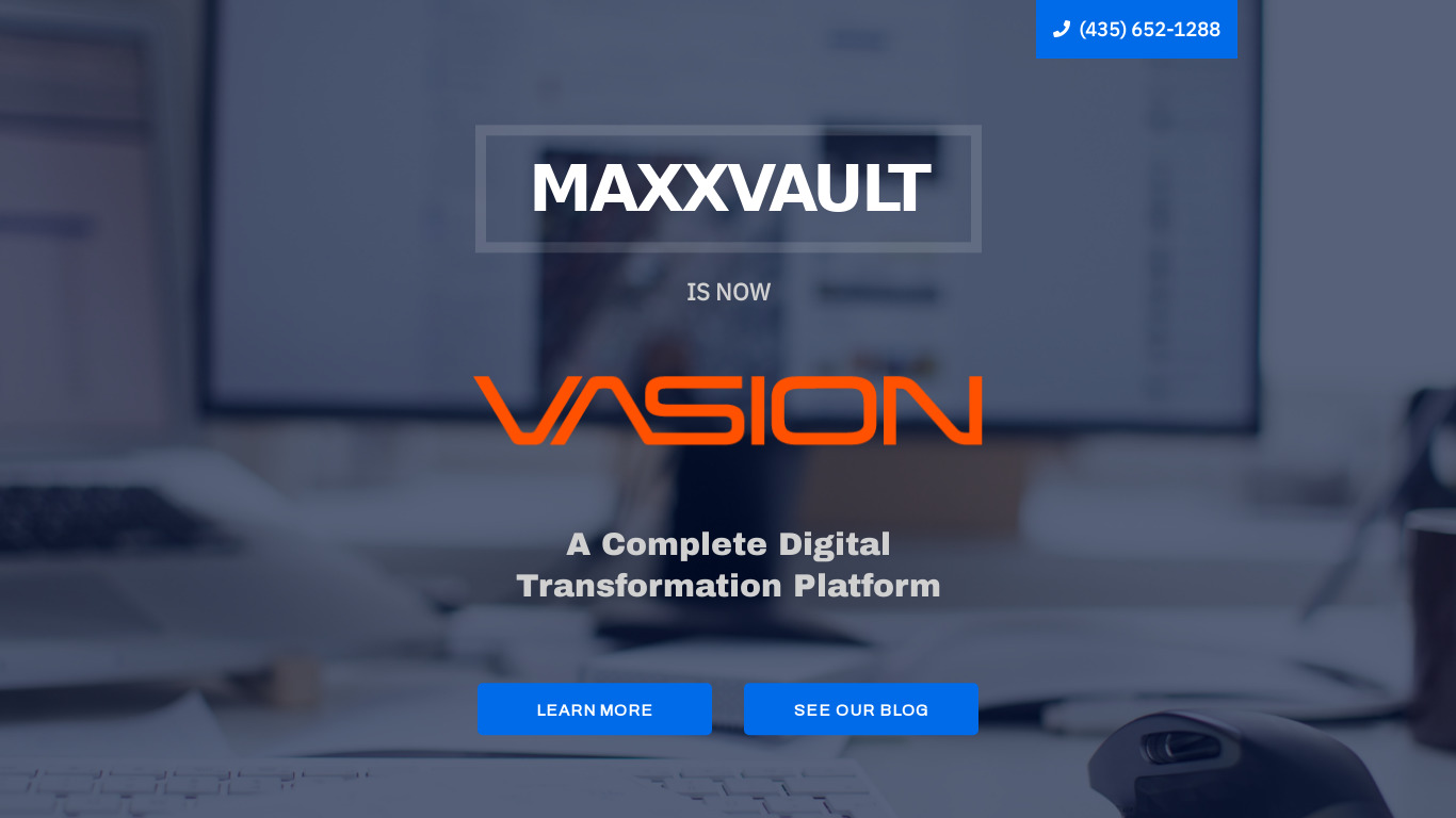 MaxxVault Landing page