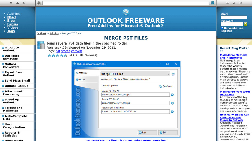 Merge PST Files for Outlook Landing Page