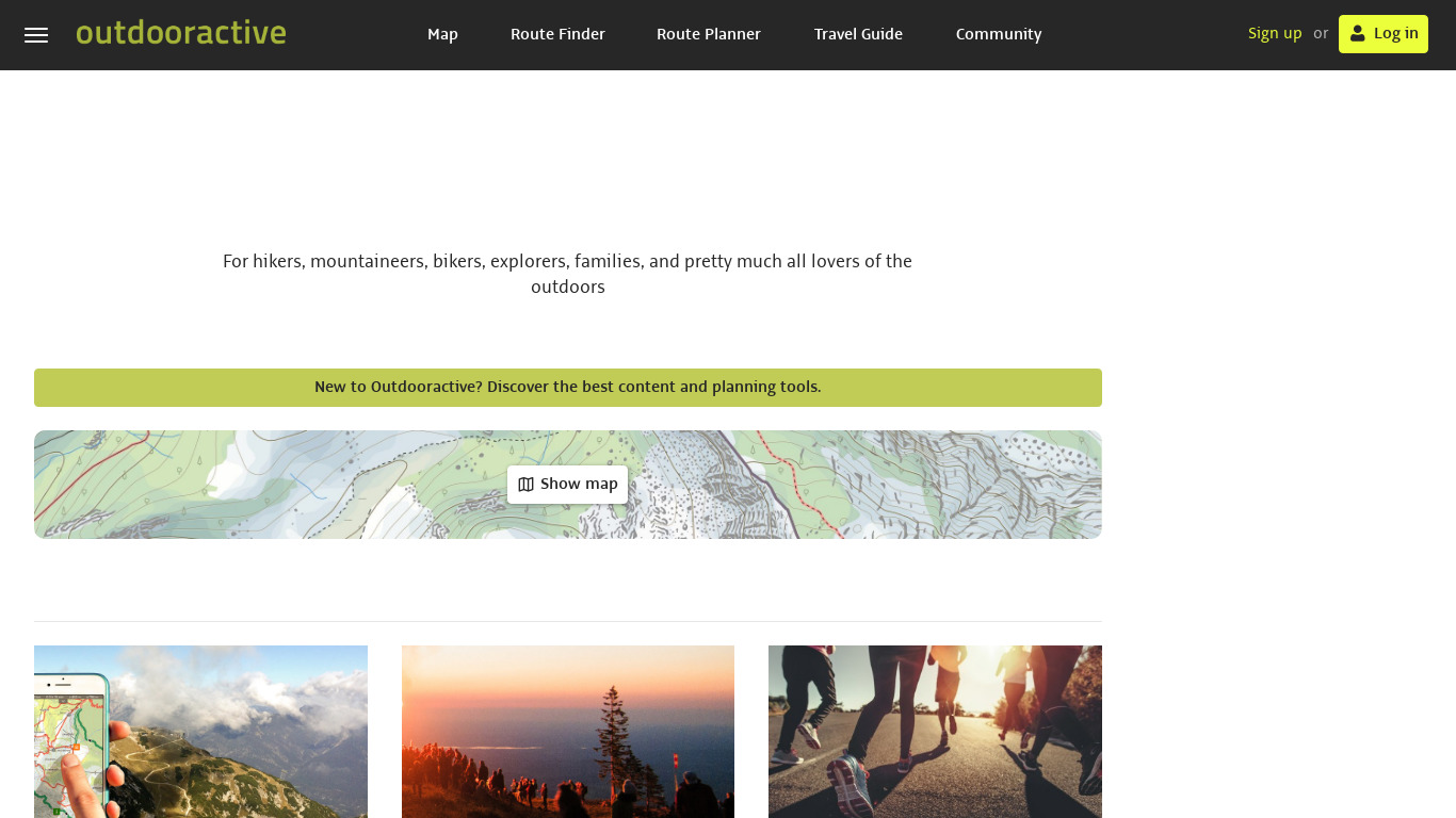 Outdooractive Landing page