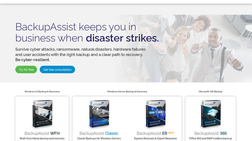 BackupAssist Landing Page