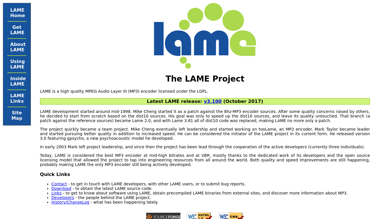 LAME Landing page