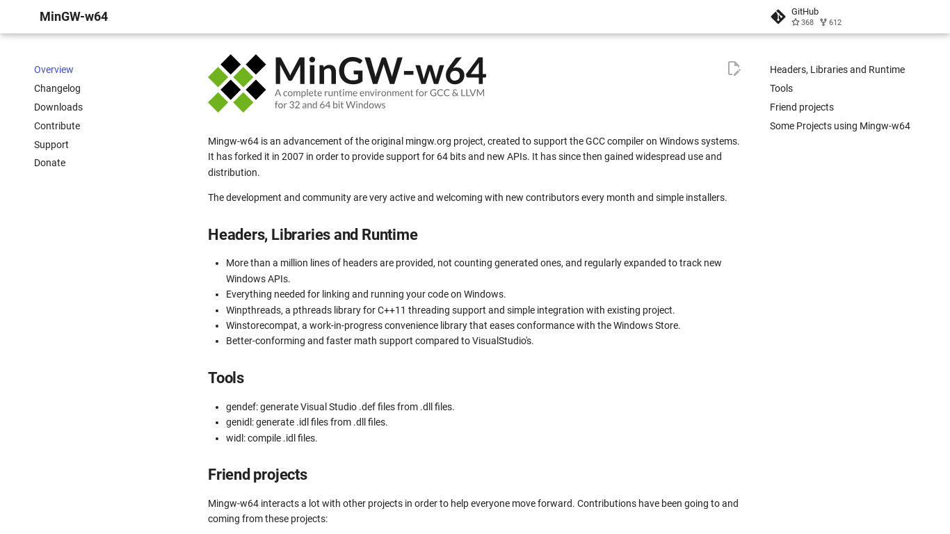 MinGW-w64 Landing page