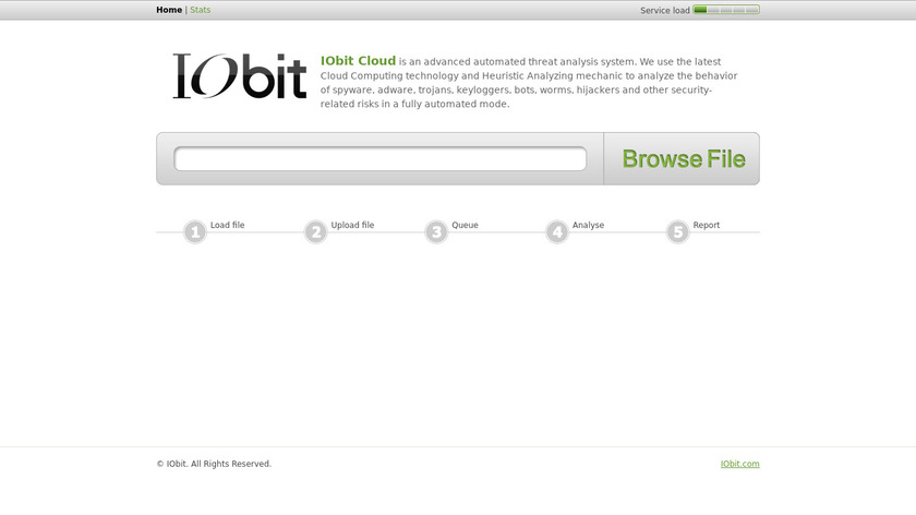 IObit Cloud Landing Page