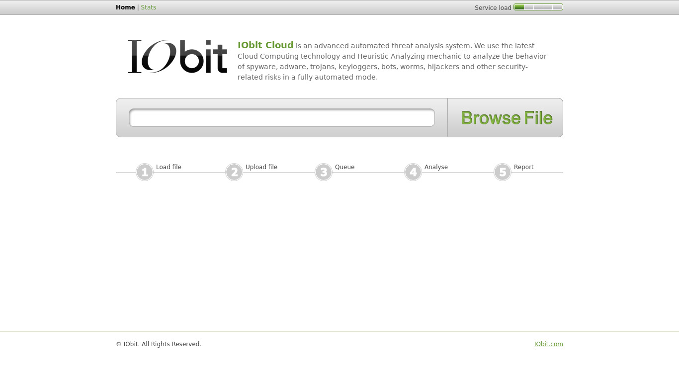 IObit Cloud Landing page