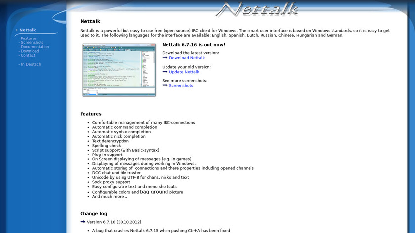 Nettalk Landing Page