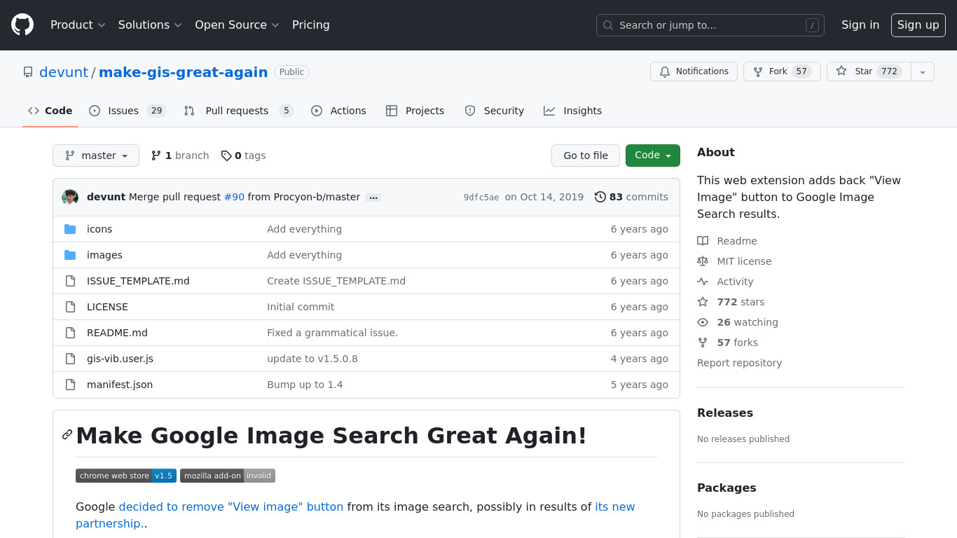 Google Search "View Image" Button Landing page