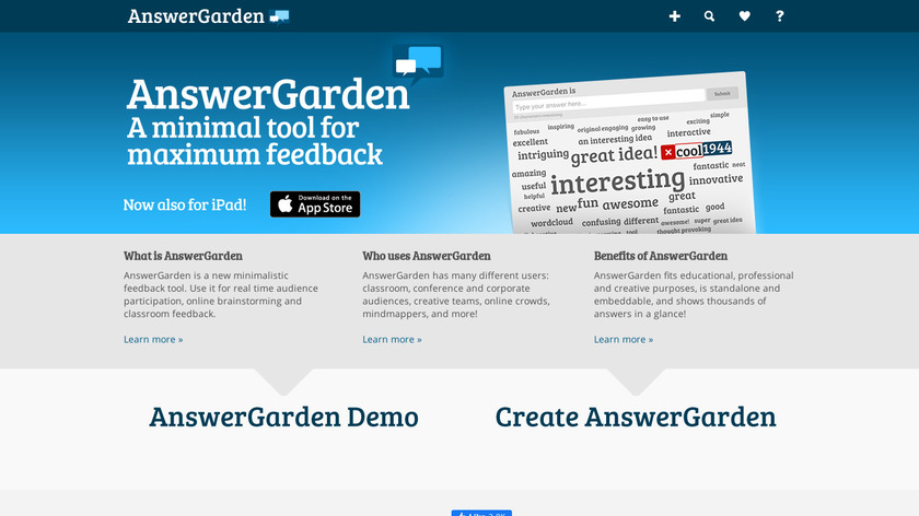 AnswerGarden Landing Page