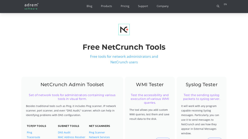 NetCrunch Tools Landing Page