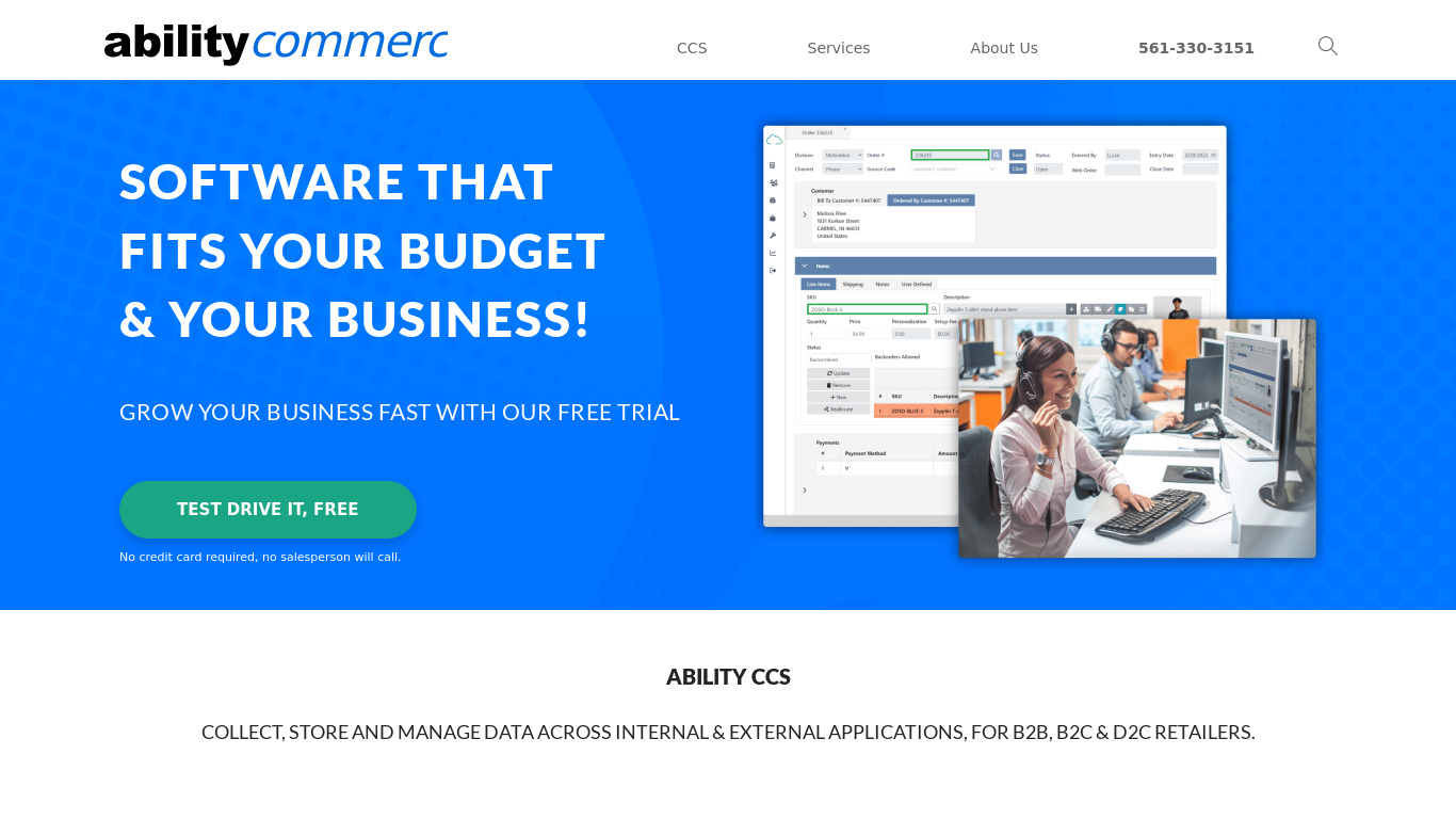 Ability Commerce Landing page