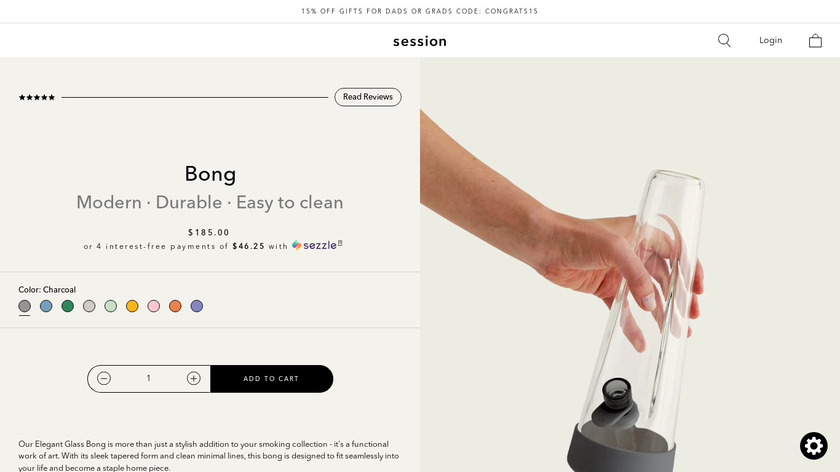Session Goods Bong Landing Page