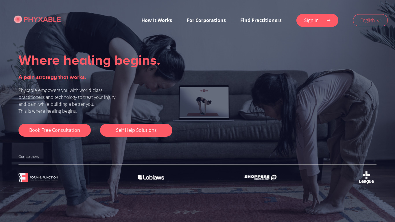 Phyxable Landing page