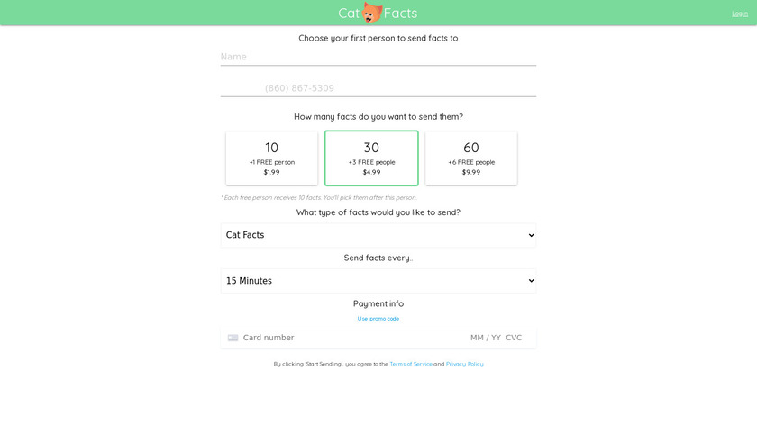 Cat Facts Web Landing Page