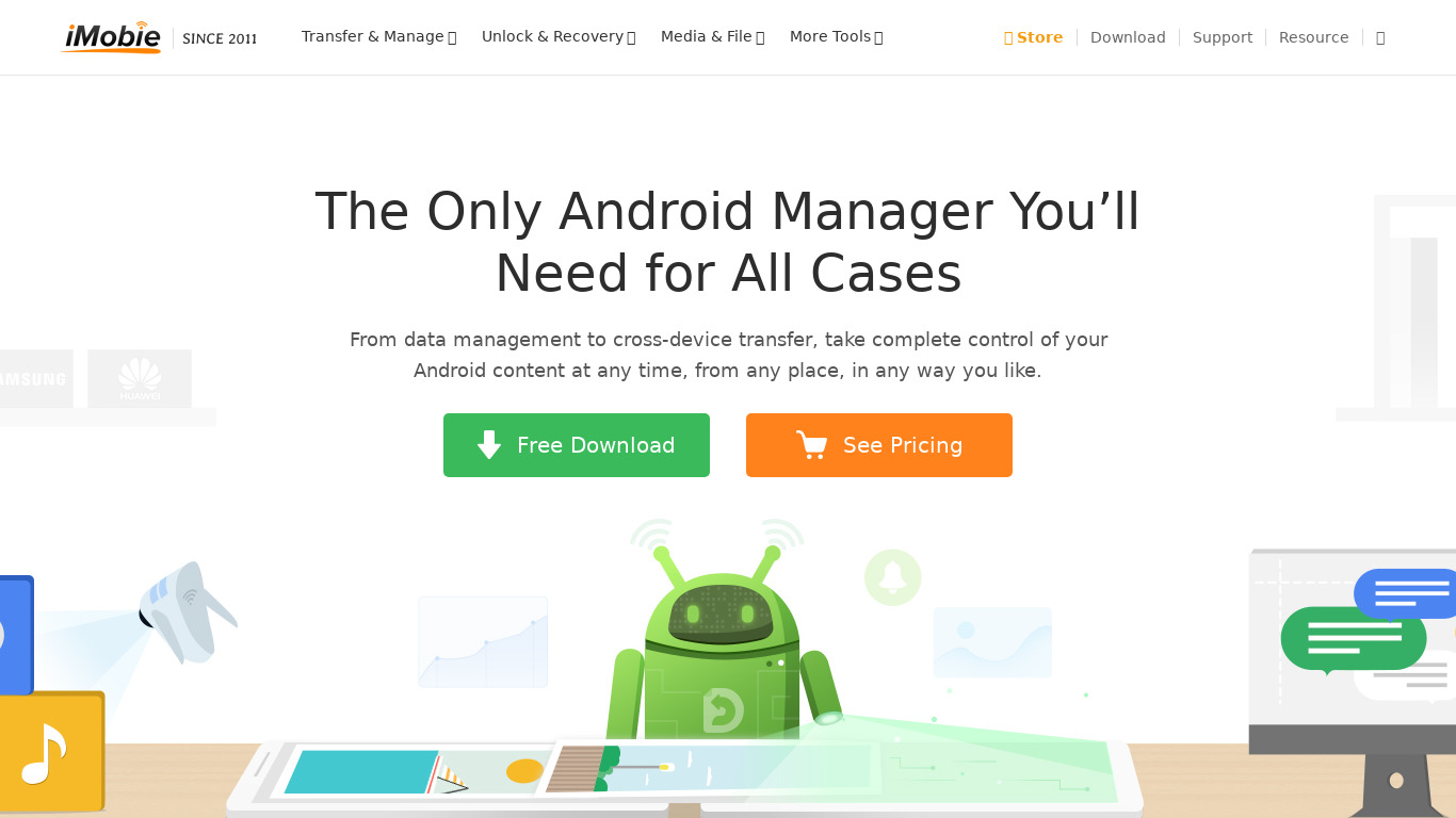 AnyTrans for Android Landing page
