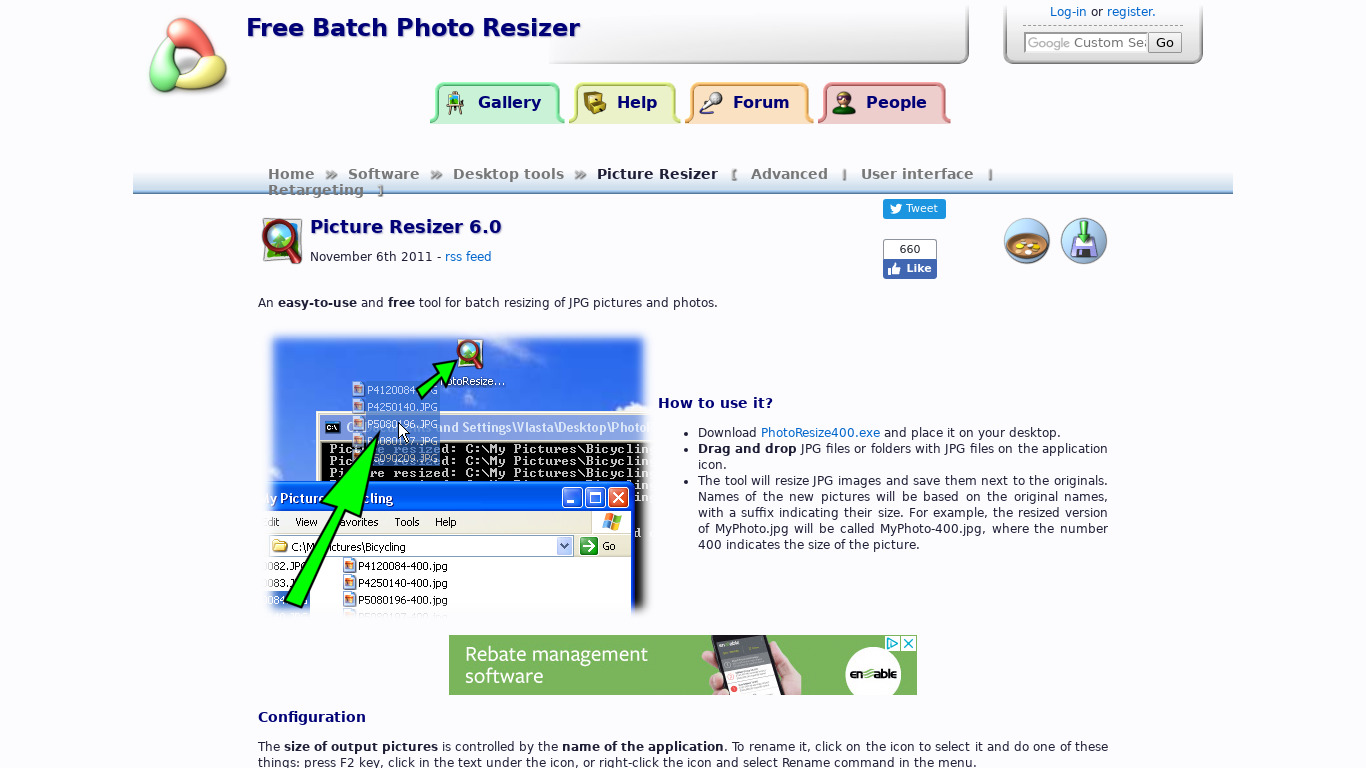 Picture Resizer Landing page