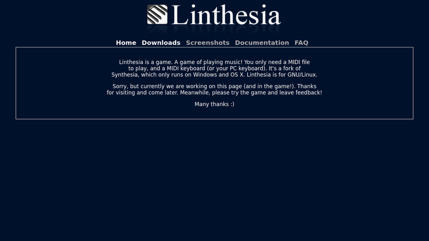 Linthesia Landing Page