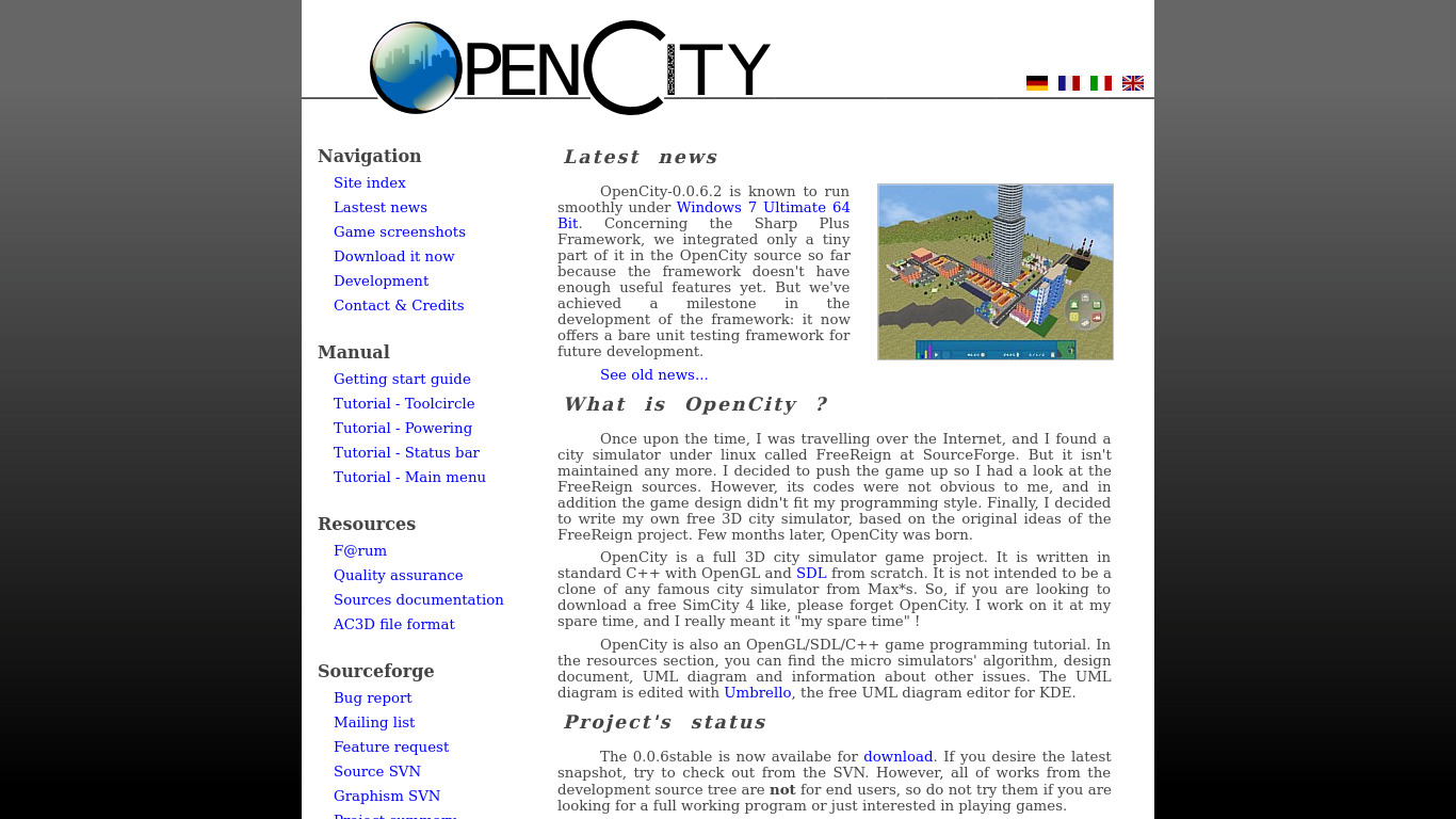 OpenCity Landing page