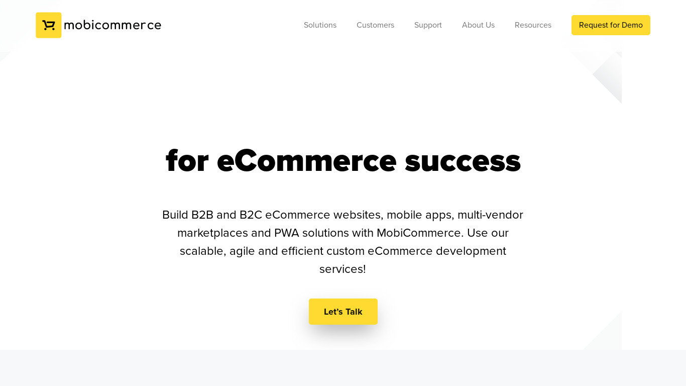 MobiCommerce Landing page