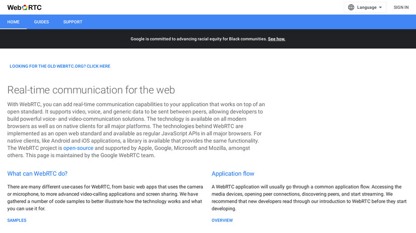 WebRTC Landing Page