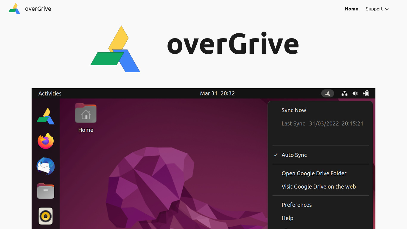 overGrive Landing page