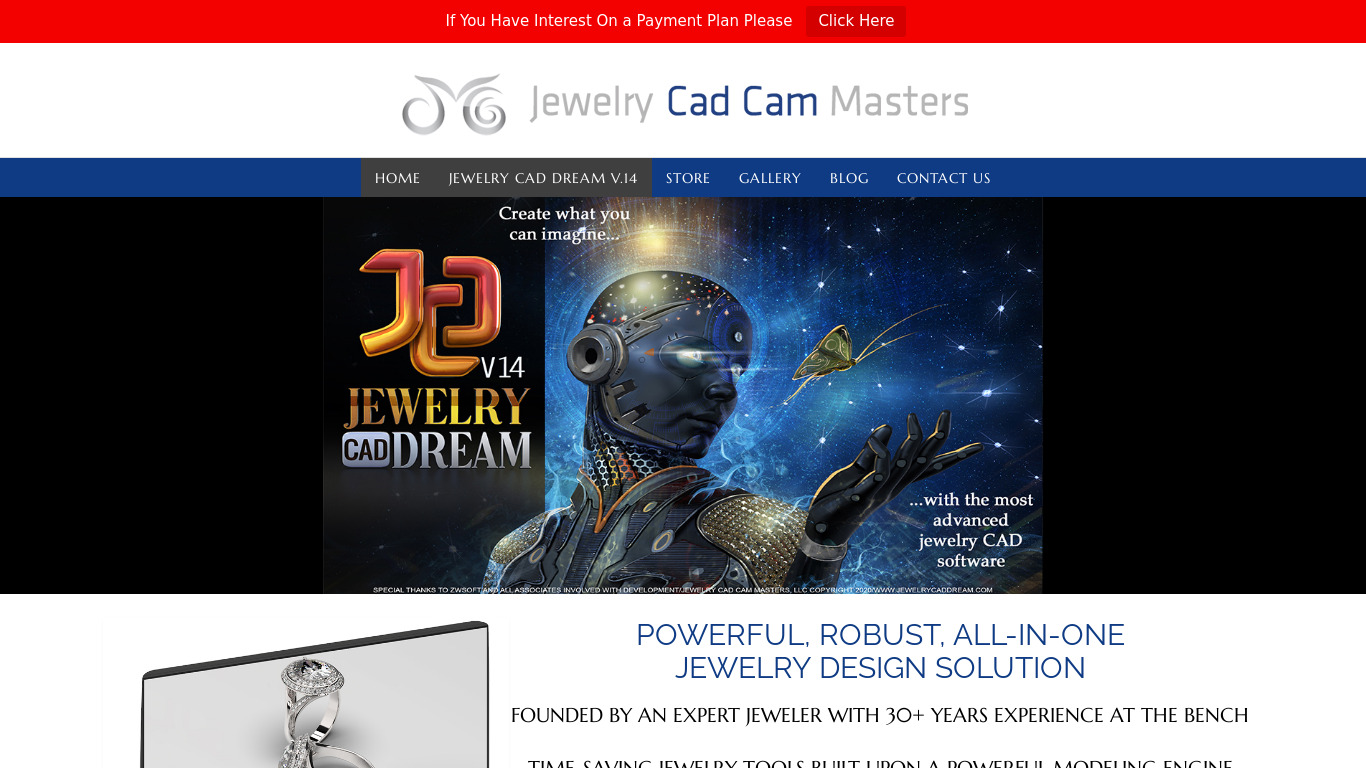 Jewelry CAD Dream Landing page