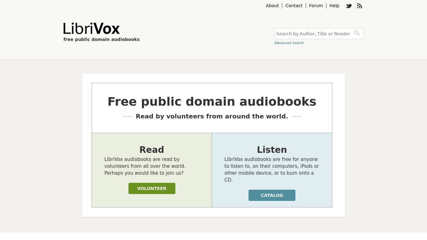 LibriVox Landing page
