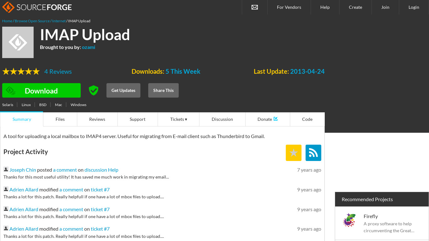 IMAP Upload Landing page