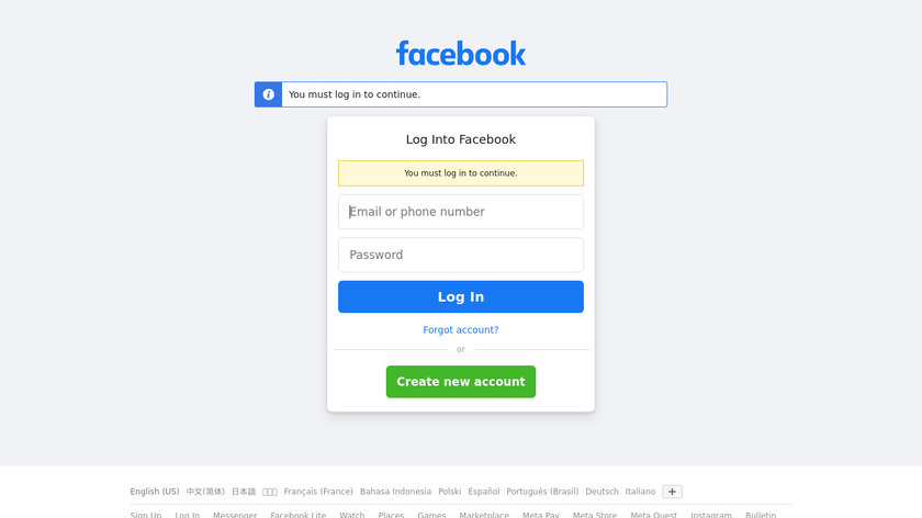 Facebook Pages Landing Page