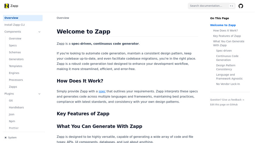 ZappJS Landing Page