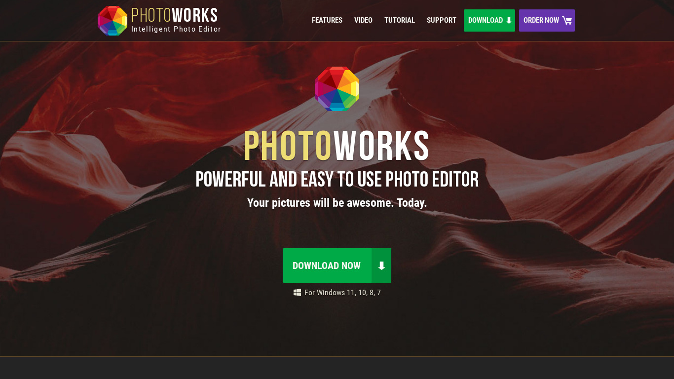 PhotoWorks Landing page