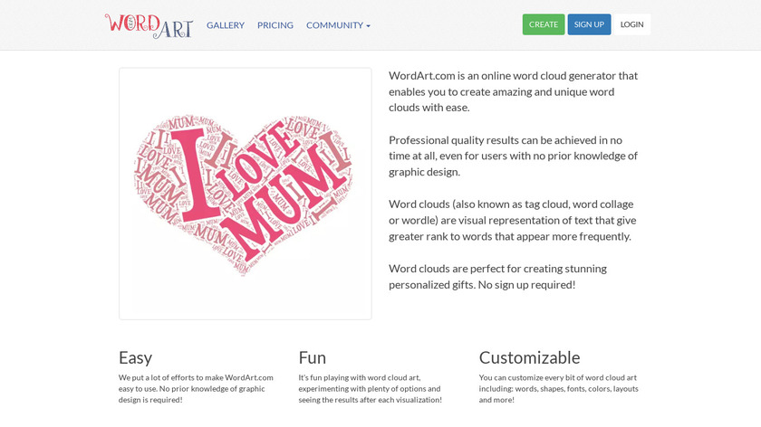 WordArt Landing Page