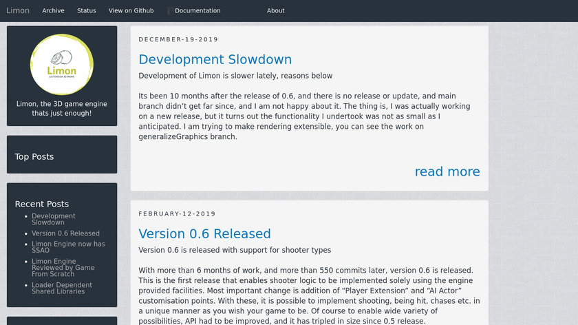 Limon Engine Landing Page