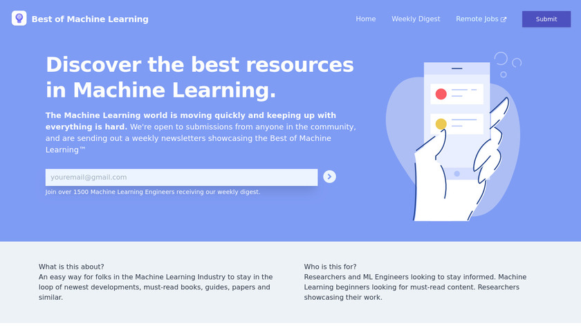 Best of Machine Learning Landing Page