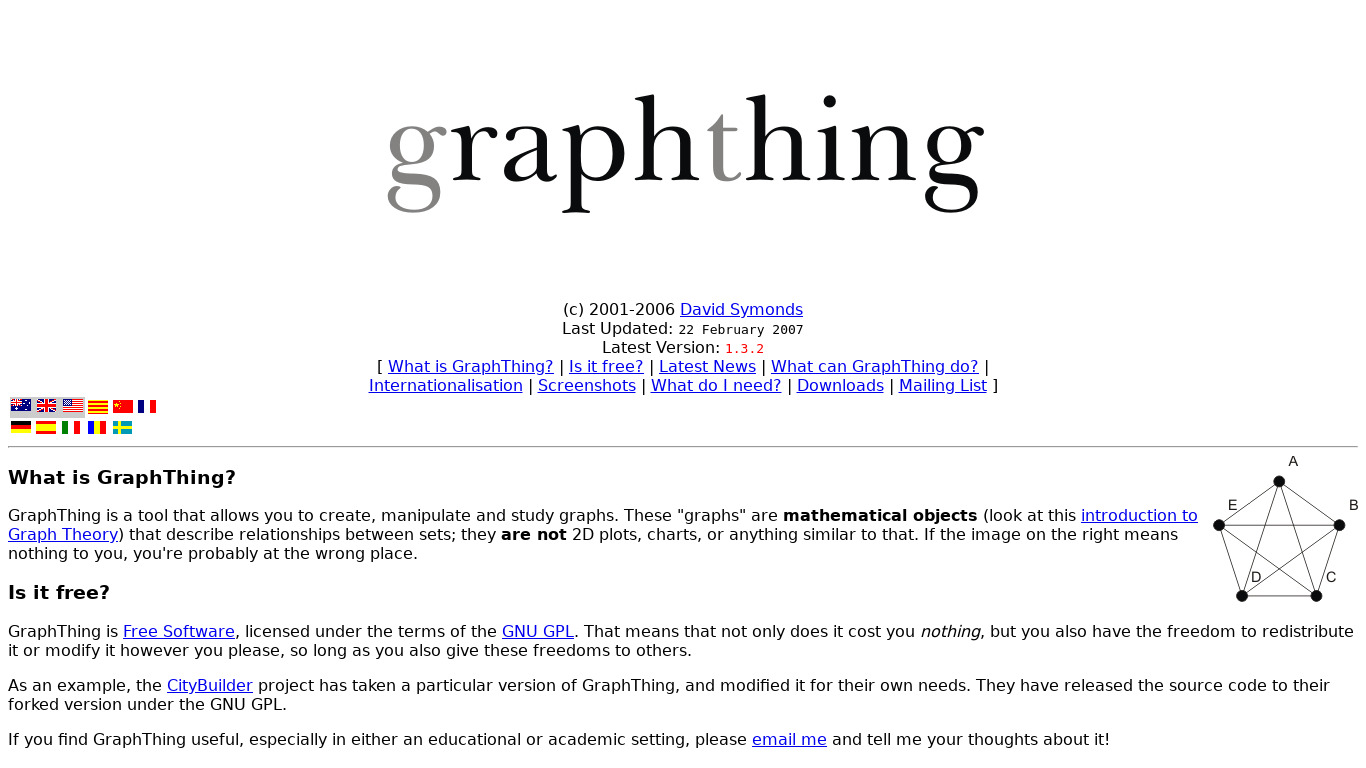 GraphThing Landing page