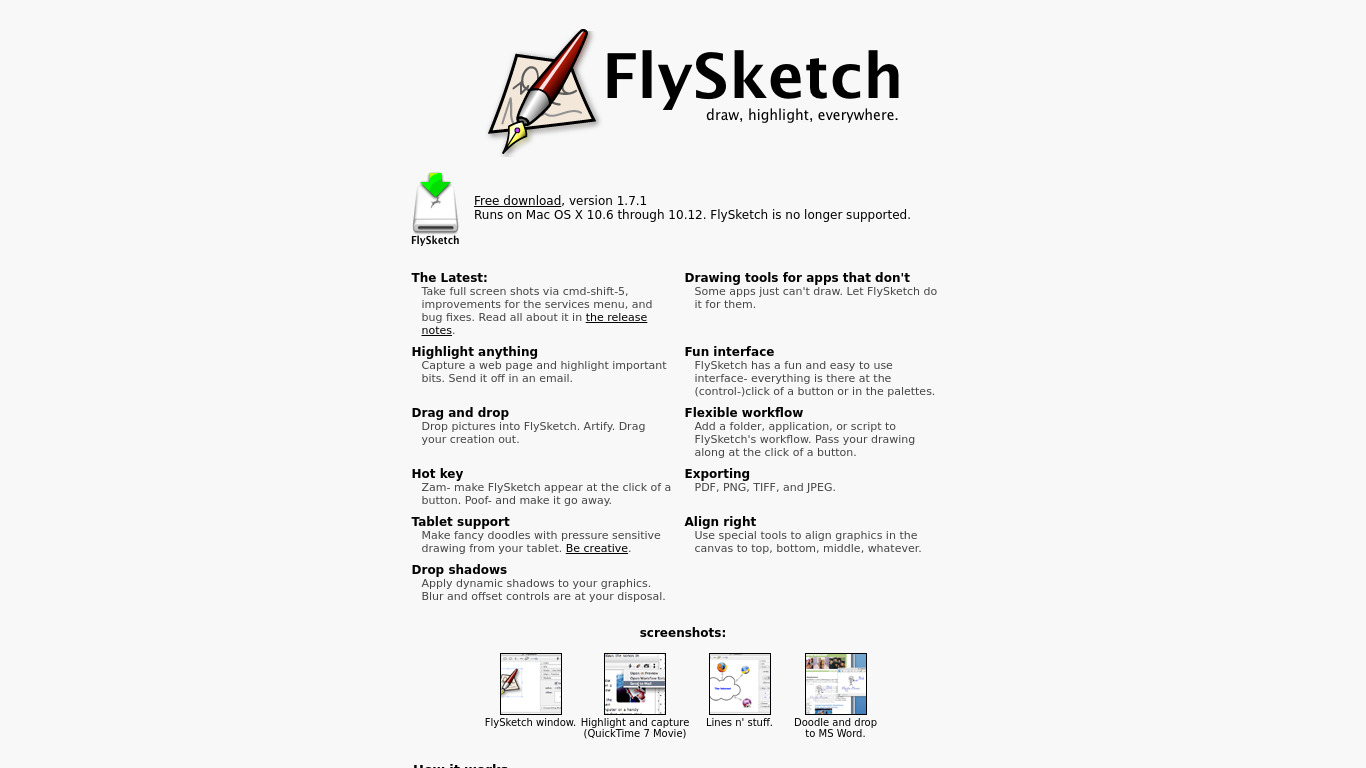 FlySketch Landing page