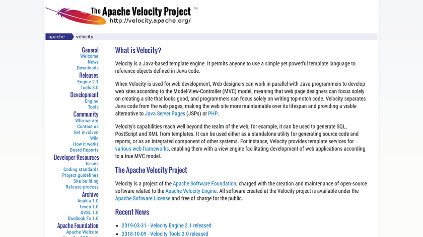 Apache Velocity Landing Page