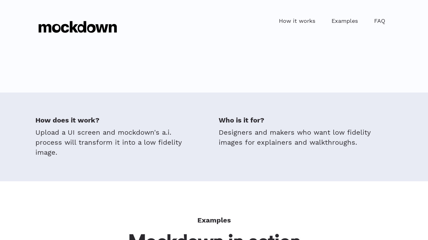 Mockdown Landing page