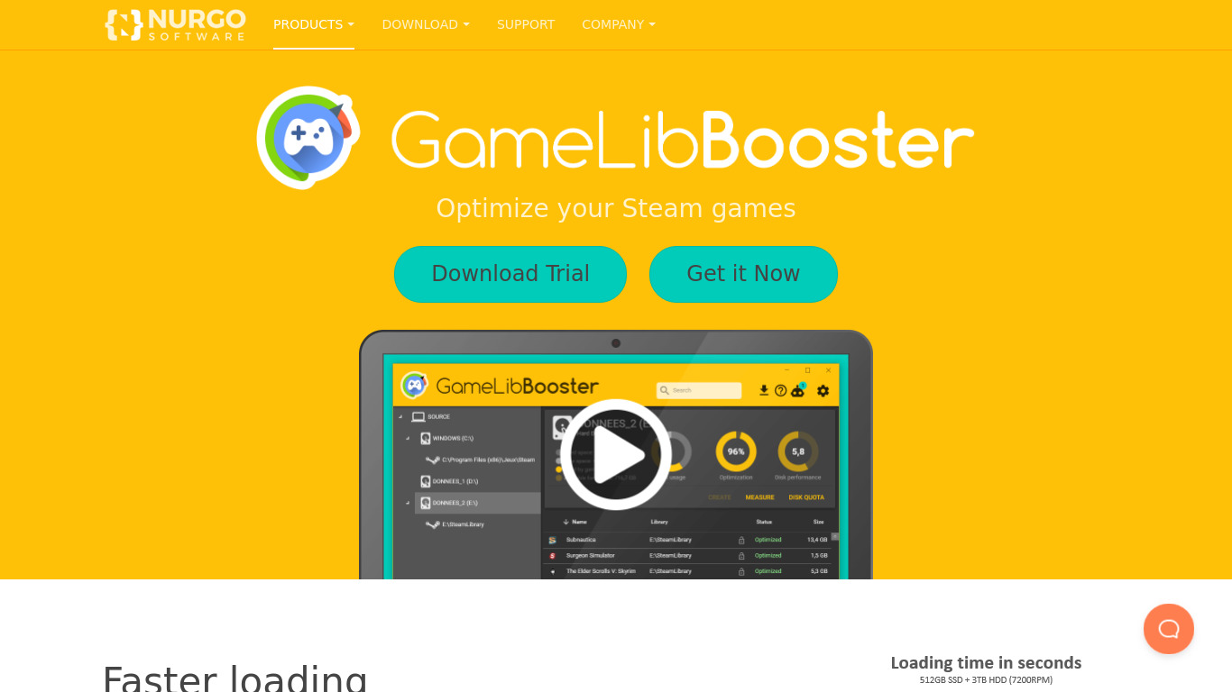GameLibBooster Landing page