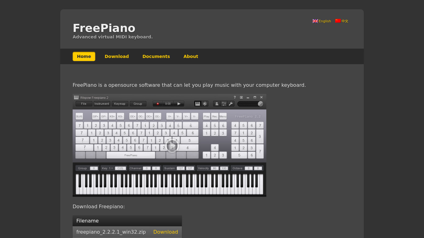 Free Piano Landing page