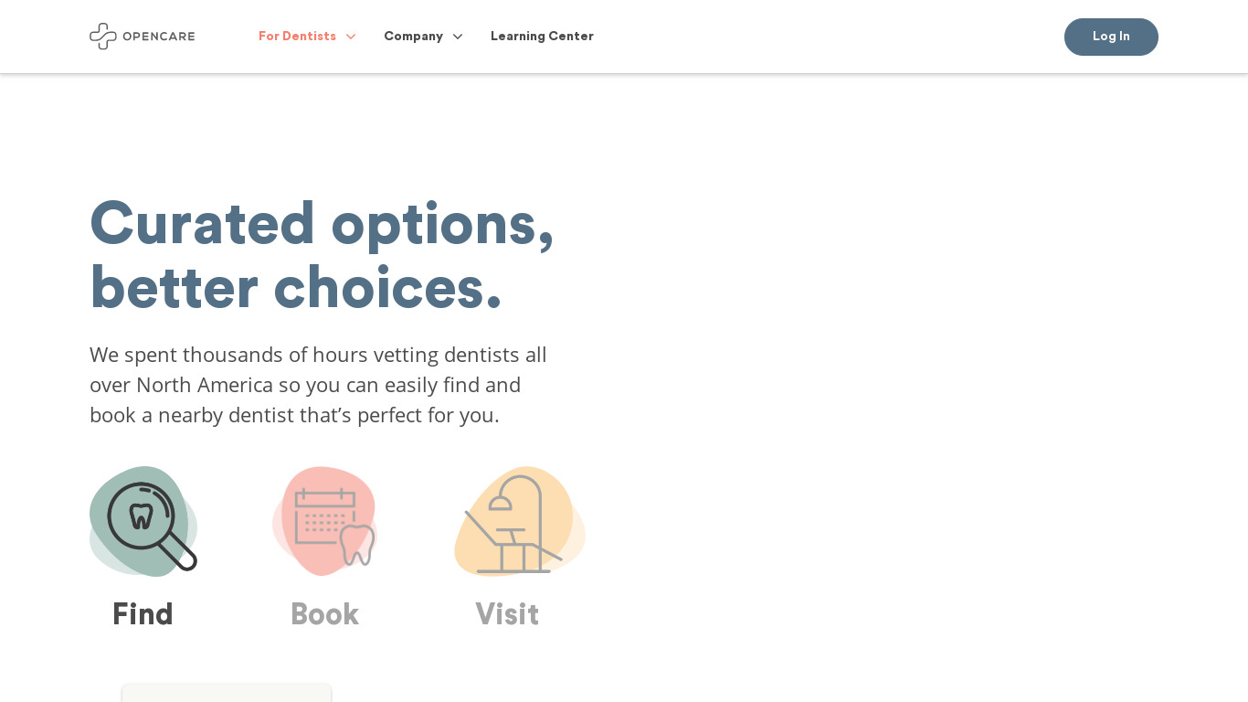 Opencare Landing page