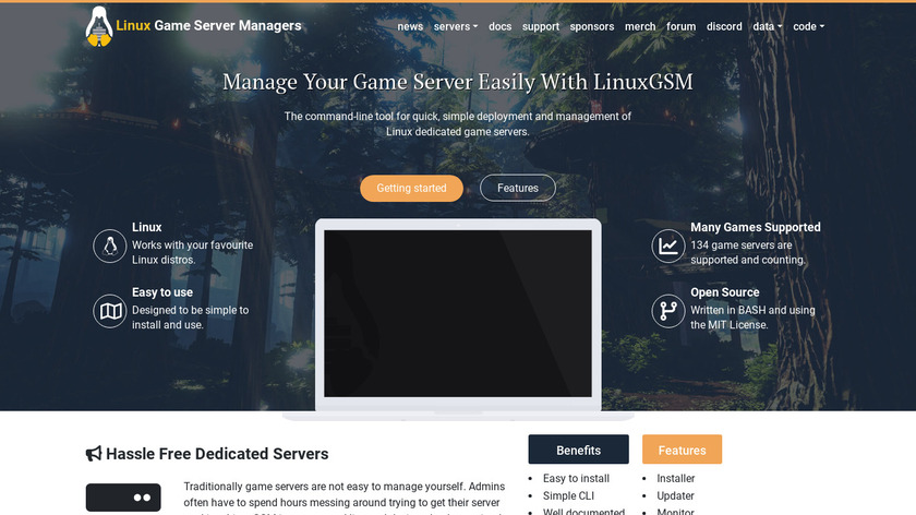 Linux Game Server Managers Landing Page