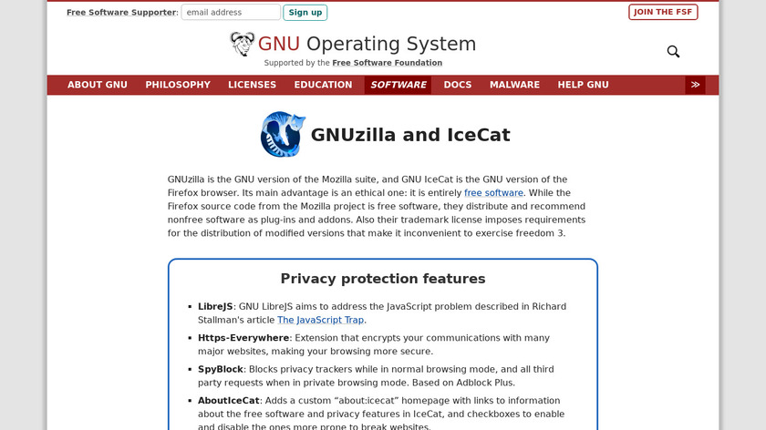 GNU IceCat Landing Page