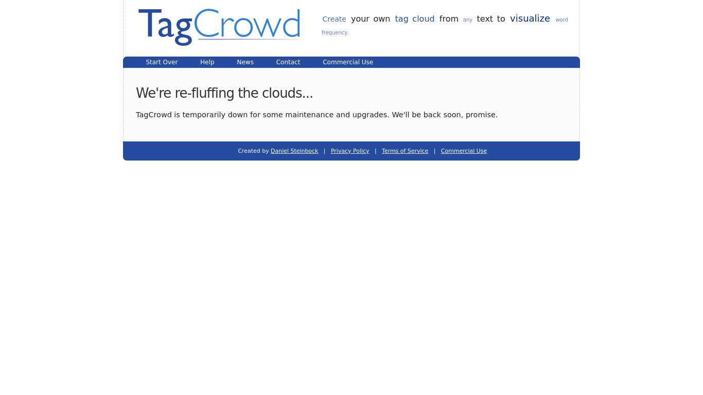 TagCrowd Landing page