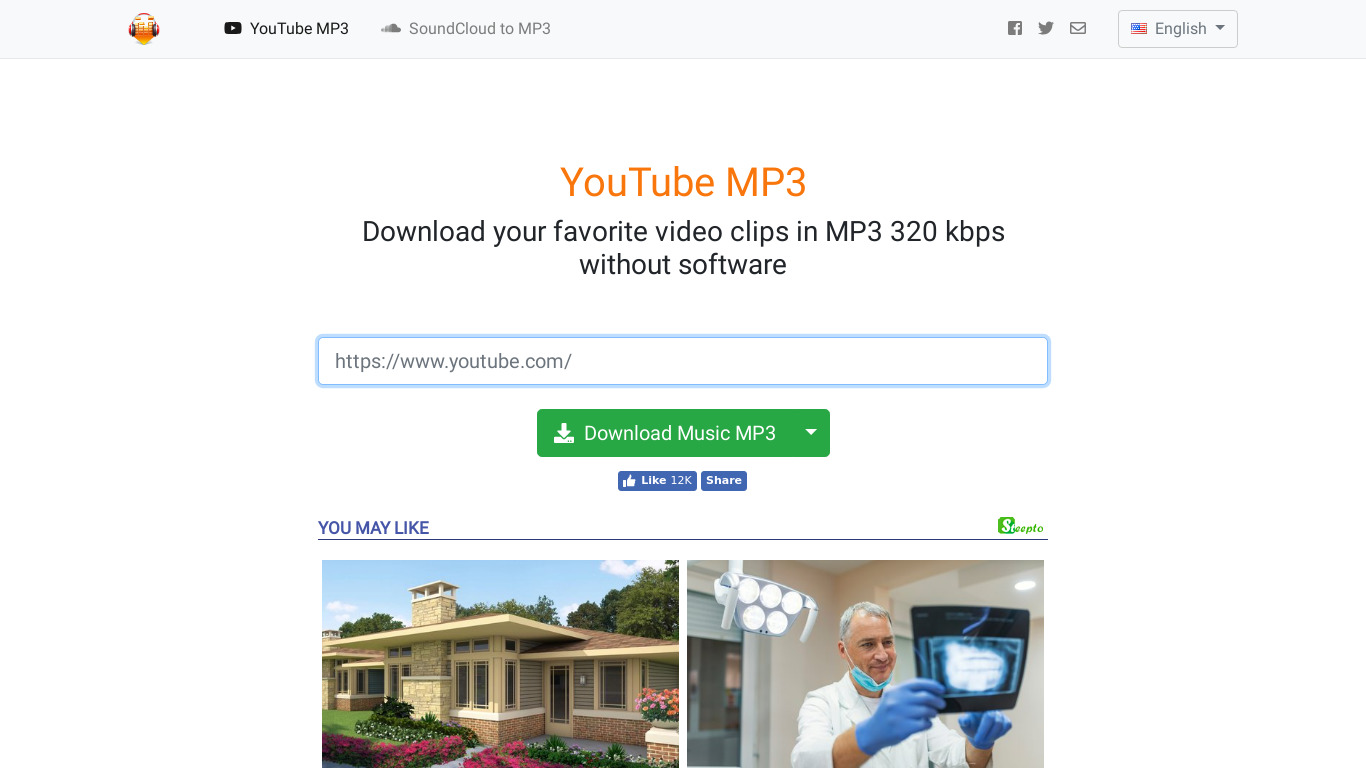 dlnowsoft.com YouTube MP3 Landing page